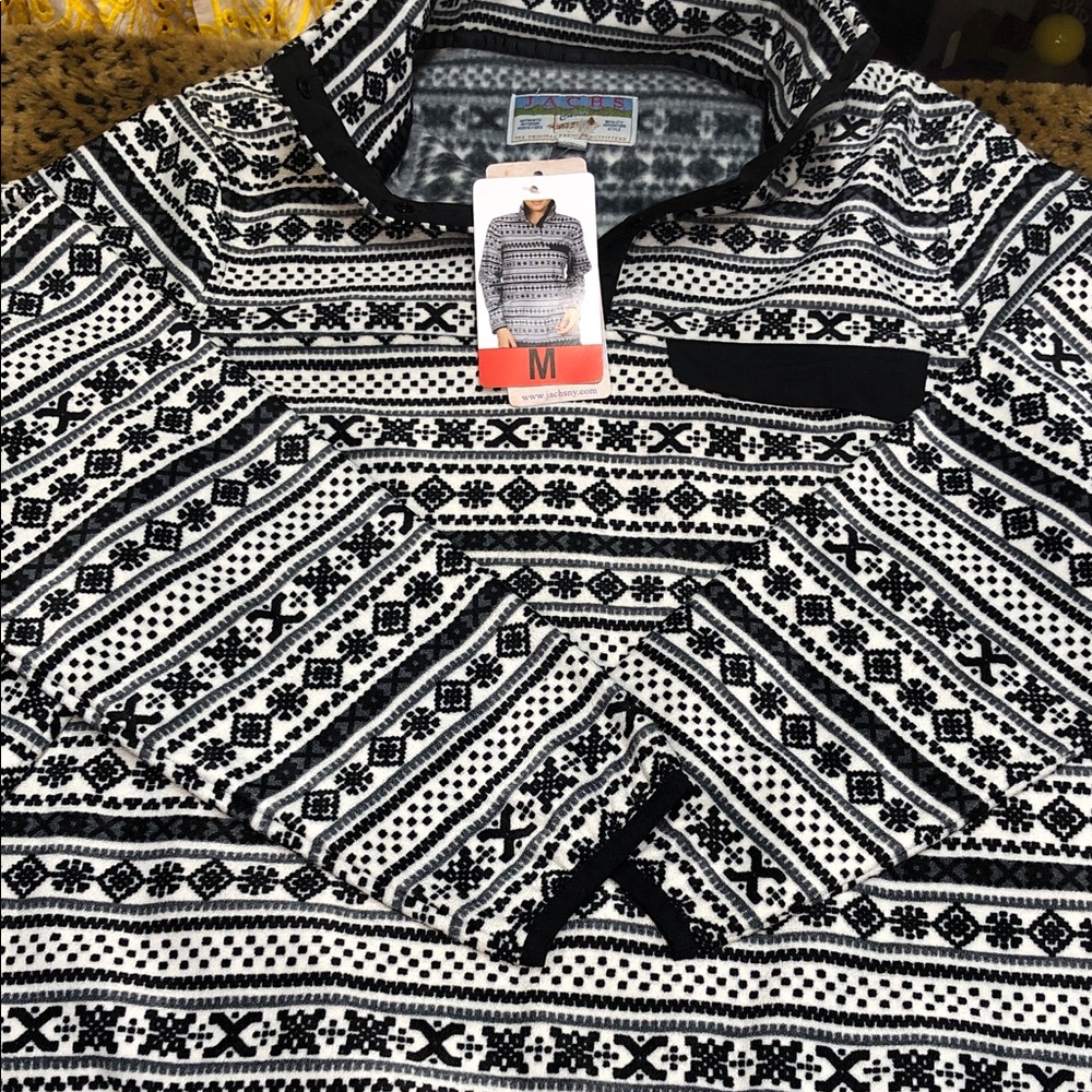 Geometric Black and White Men's Hoodie